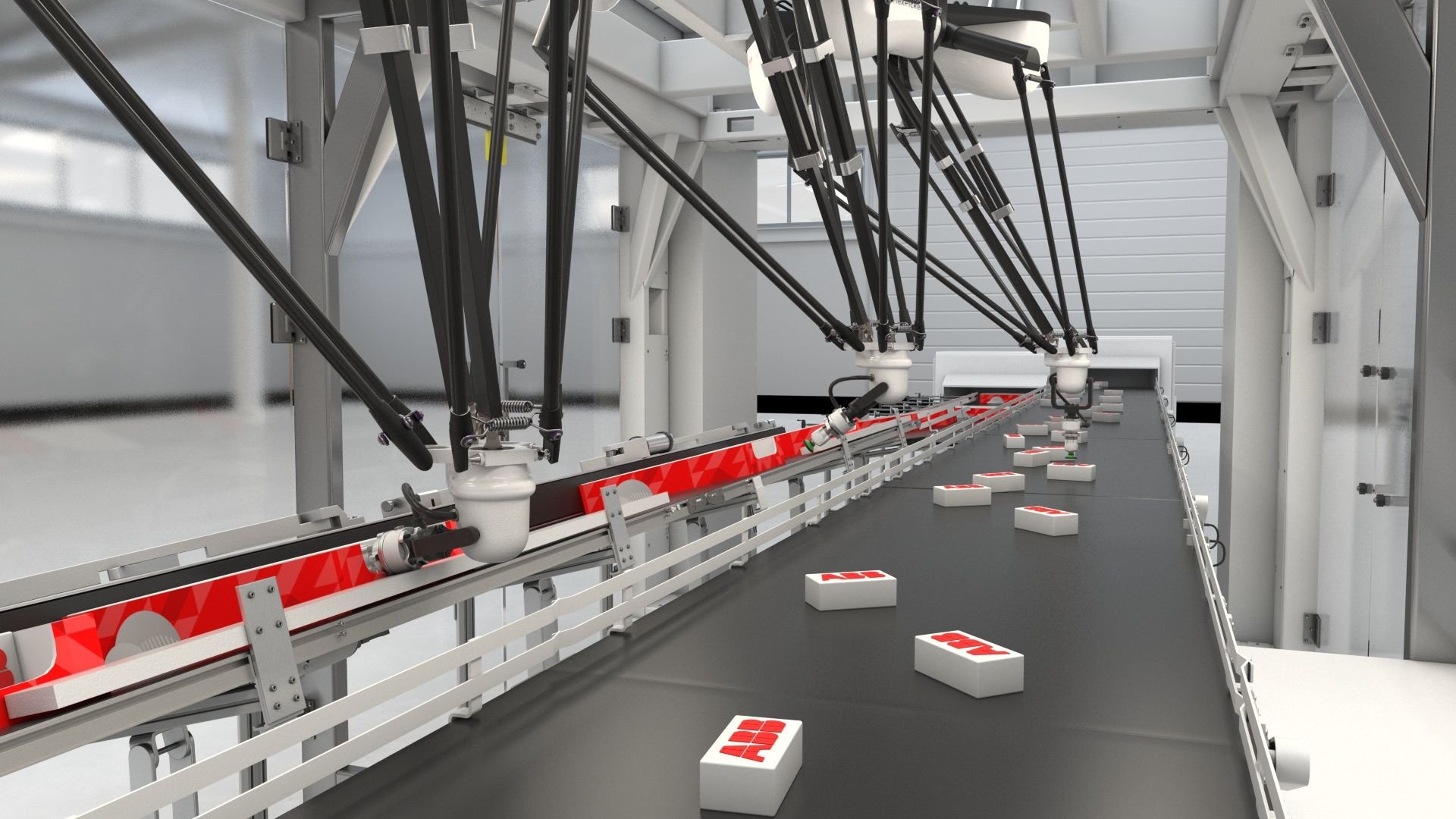 ABB branded box conveyor in logistics application