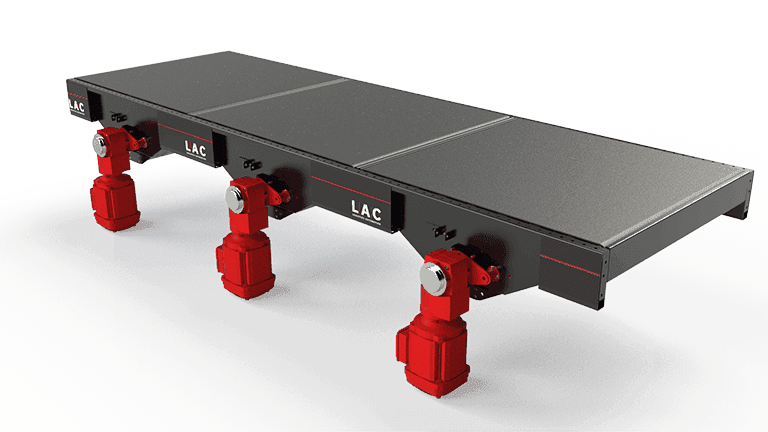 series of three high-speed indexing conveyor modules