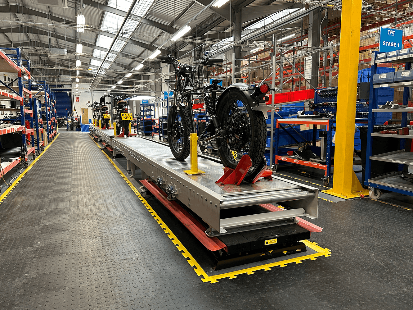 Maeving case study: conveyor system on an electric motorcycle assembly line
